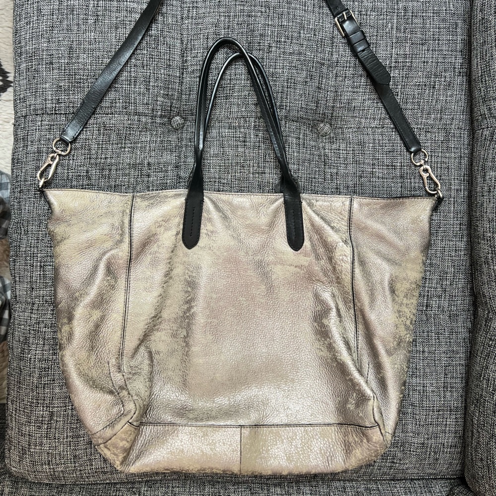 Cole Haan Metallic Distressed Leather Tote